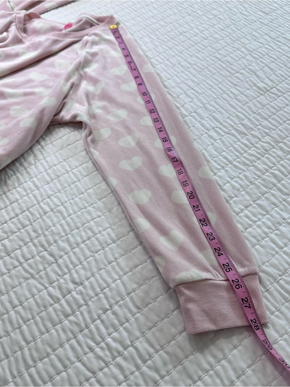 kate spade New York Light Pink Heart-Print Long-Sleeve Pajama Top in Size XL - Picture 10 of 11